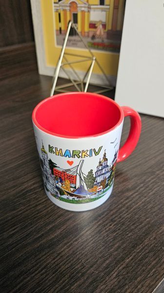 Чашка Kharkiv 320 мл Червона Ч1черв фото