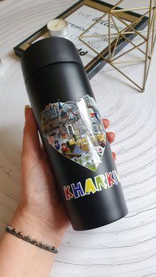 Термокружка Серце Харкова Чорна Тк1чрн фото